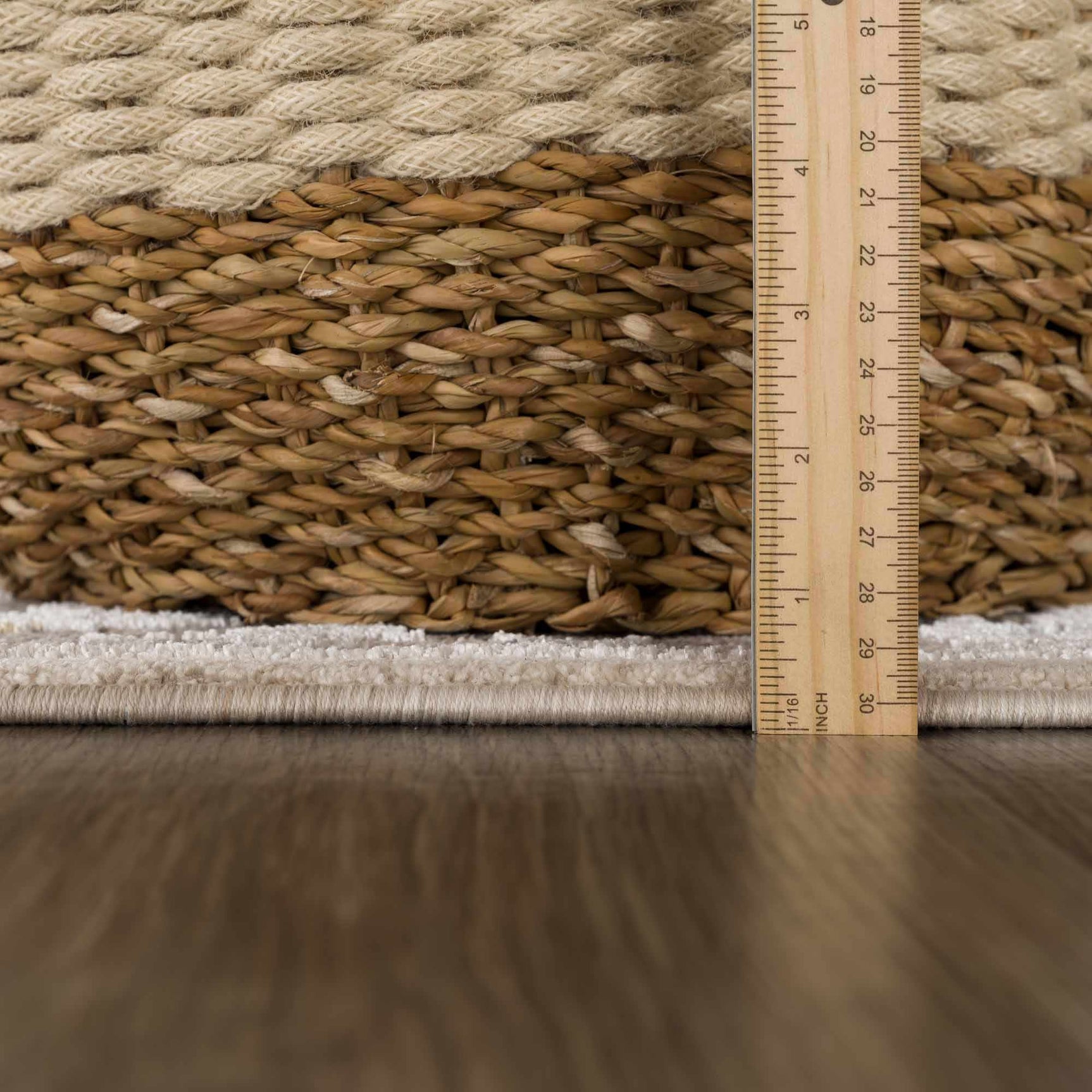 Gauge Cream & Gray Blue Rug with Fringes - Ornate Home