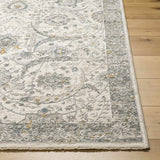 Gauge Cream & Gray Blue Rug with Fringes - Ornate Home
