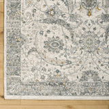 Gauge Cream & Gray Blue Rug with Fringes - Ornate Home