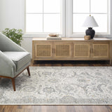 Gauge Cream & Gray Blue Rug with Fringes - Ornate Home