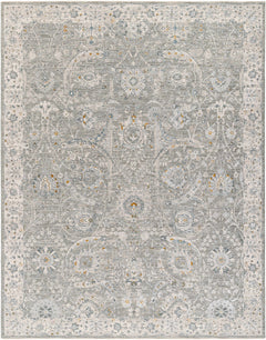 Gauge Gray Blue Textured Rug with Fringes - Ornate Home