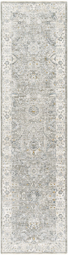 Gauge Gray Blue Textured Rug with Fringes - Ornate Home