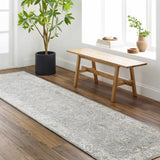 Gauge Gray Blue Textured Rug with Fringes - Ornate Home
