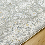 Gauge Gray Blue Textured Rug with Fringes - Ornate Home