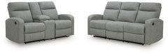 Gauntlet Sterling Reclining Sofa and Loveseat - Ornate Home
