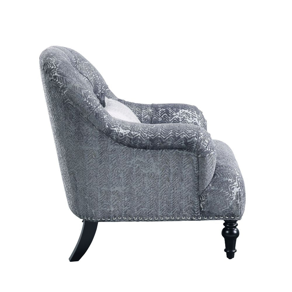 Gaura Chair in Dark Gray Velvet - Ornate Home