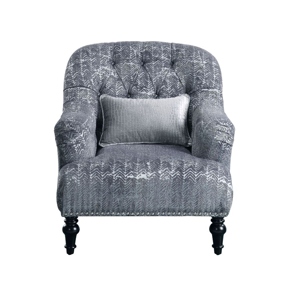 Gaura Chair in Dark Gray Velvet - Ornate Home