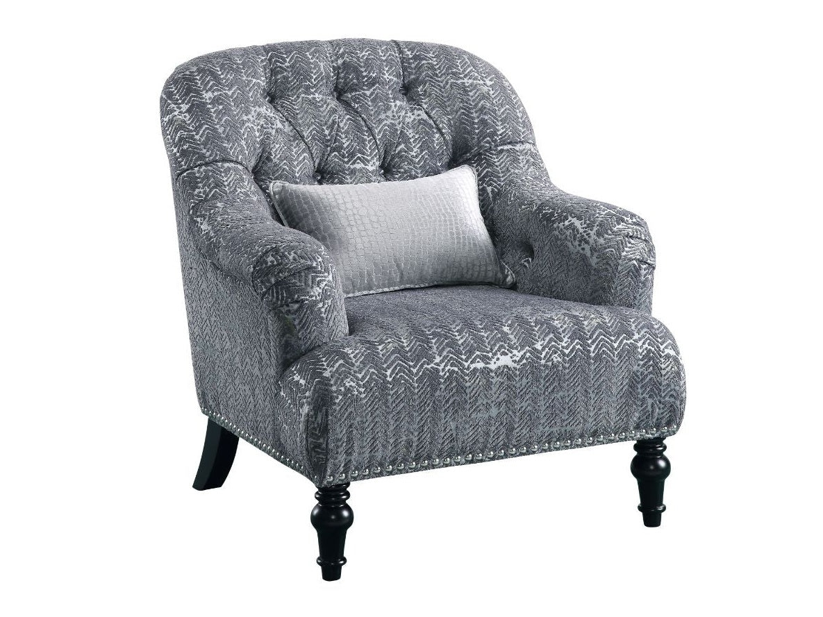 Gaura Chair in Dark Gray Velvet - Ornate Home