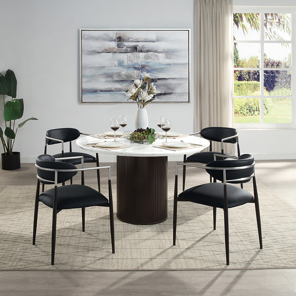 Gavan Black Arm Chair (Set of 2) - Ornate Home