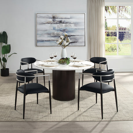 Gavan Black Arm Chair (Set of 2) - Ornate Home