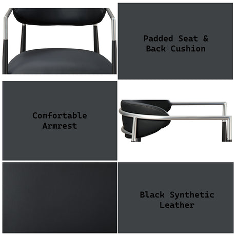 Gavan Black Arm Chair (Set of 2) - Ornate Home