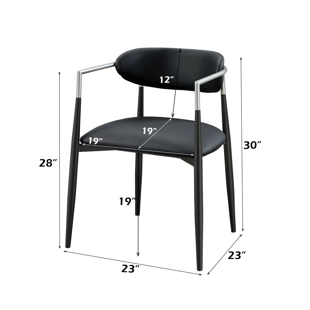 Gavan Black Arm Chair (Set of 2) - Ornate Home