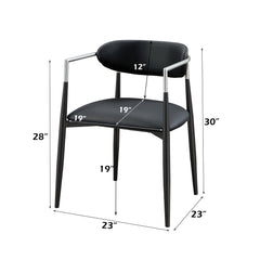 Gavan Black Arm Chair (Set of 2) - Ornate Home
