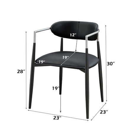 Gavan Black Arm Chair (Set of 2) - Ornate Home