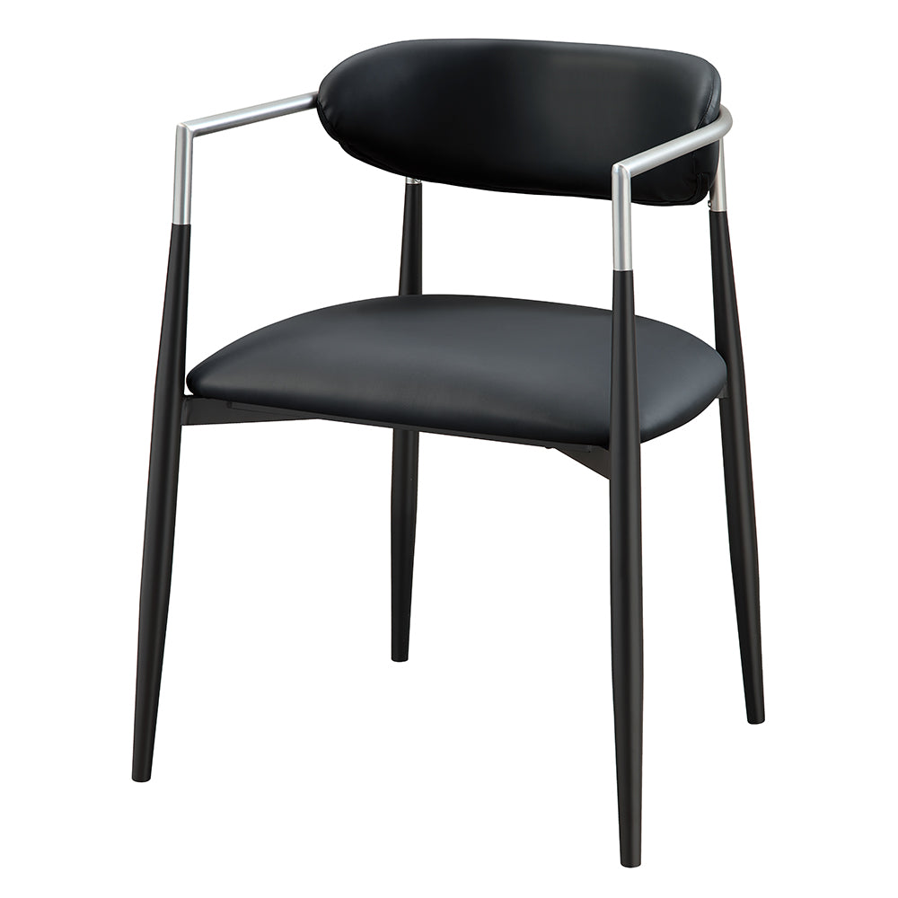 Gavan Black Arm Chair (Set of 2) - Ornate Home