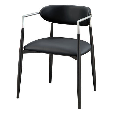 Gavan Black Arm Chair (Set of 2) - Ornate Home