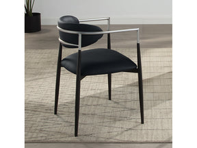 Gavan Black Arm Chair (Set of 2) - Ornate Home