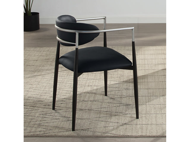 Gavan Black Arm Chair (Set of 2) - Ornate Home