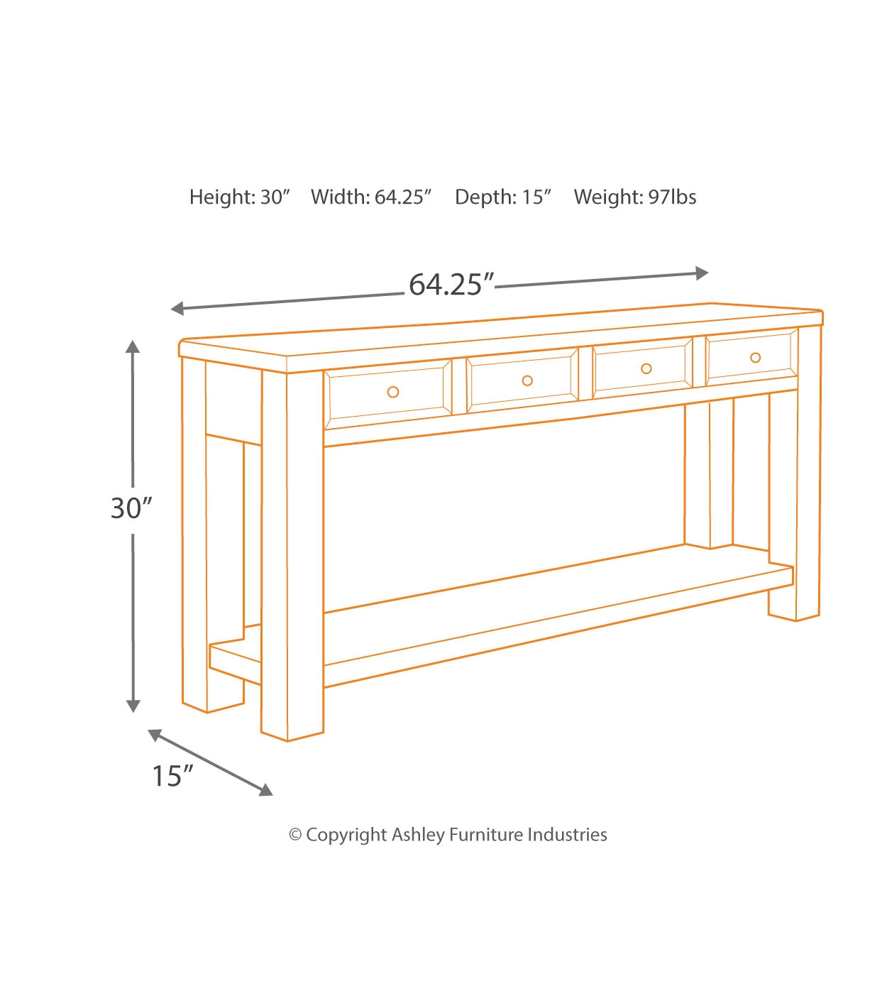 Gavelston Black Sofa Table - Ornate Home