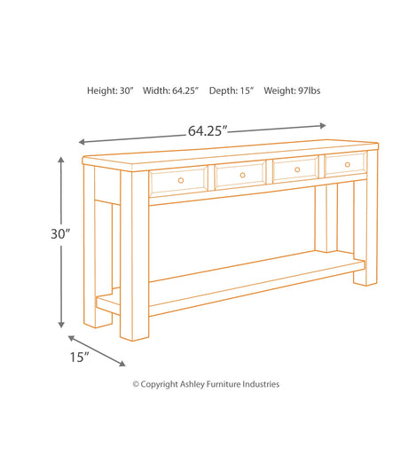 Gavelston Black Sofa Table - Ornate Home