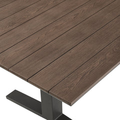 Gavelston Gray Wash Charcoal Gray 91" Outdoor Patio Aluminum Dining Table - Ornate Home