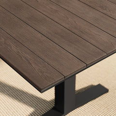 Gavelston Gray Wash Charcoal Gray 91" Outdoor Patio Aluminum Dining Table - Ornate Home