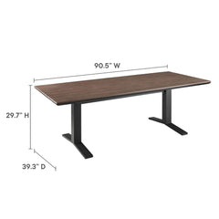 Gavelston Gray Wash Charcoal Gray 91" Outdoor Patio Aluminum Dining Table - Ornate Home