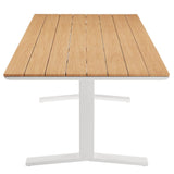Gavelston Natural/White 91" Outdoor Patio Aluminum Dining Table - Ornate Home