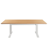 Gavelston Natural/White 91" Outdoor Patio Aluminum Dining Table - Ornate Home
