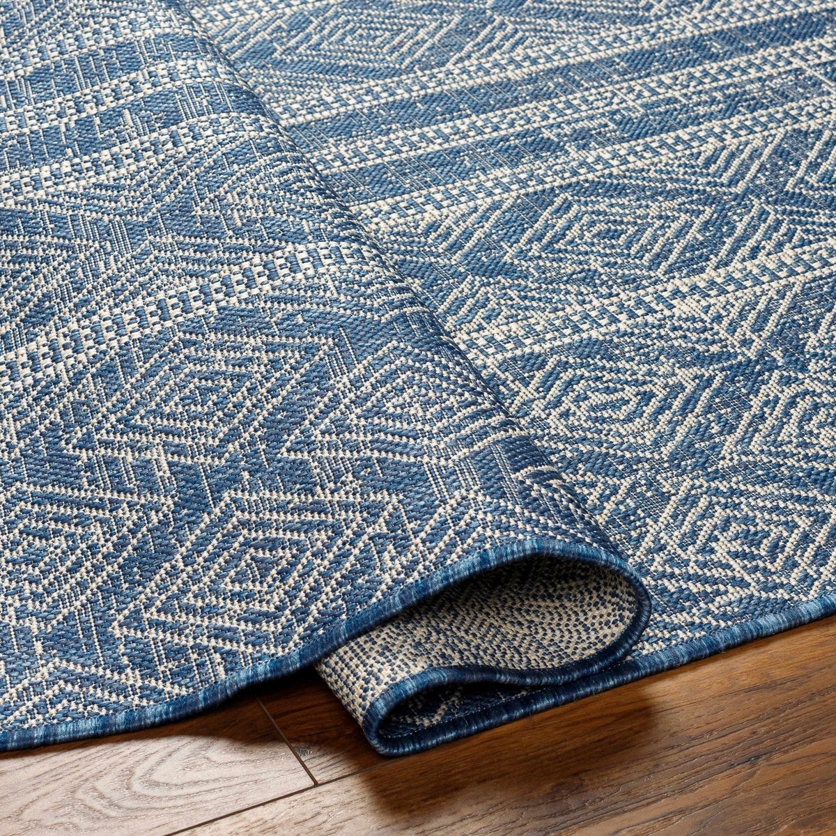 Gavin Blue Durable Outdoor Rug - Clearance - Ornate Home