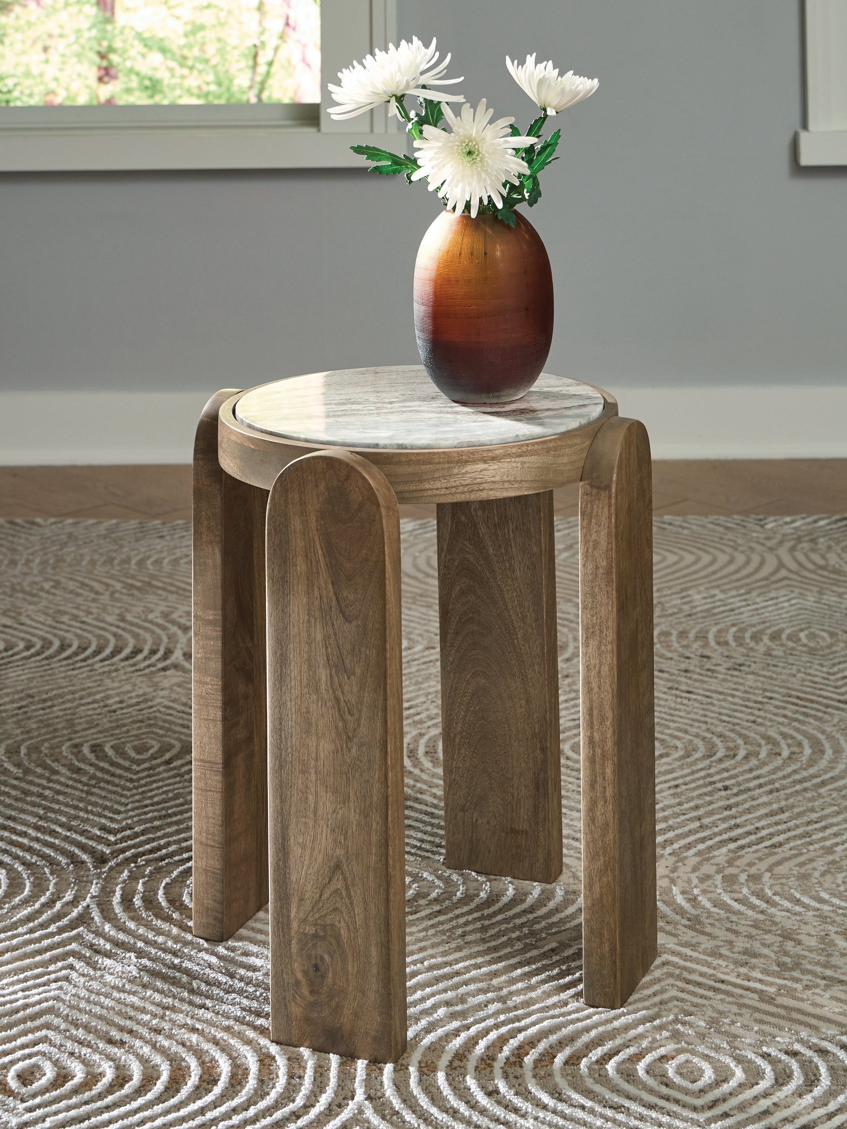 Gavrilley Gray/White/Brown Accent Table (Online Special Price) - Ornate Home