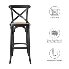 Gear Black Bar Stool - 19x17.5" - Ornate Home