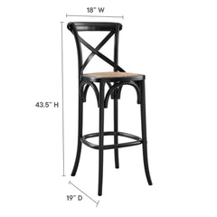Gear Black Bar Stool - 19x17.5" - Ornate Home