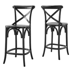 Gear Black Counter Stool - 19x17.5x39.5" - Ornate Home