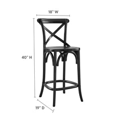 Gear Black Counter Stool - 19x17.5x39.5" - Ornate Home