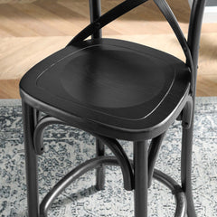 Gear Black Counter Stool - 19x17.5x39.5" - Ornate Home
