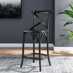Gear Black Counter Stool - 19x17.5x39.5" - Ornate Home