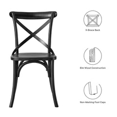 Gear Black Dining Side Chair - 21x19.5" - Ornate Home