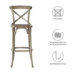 Gear Gray Bar Stool - 19x17.5" - Ornate Home
