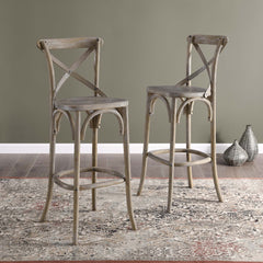Gear Gray Bar Stool - 19x17.5x43.5" - Ornate Home
