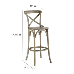 Gear Gray Bar Stool - 19x17.5x43.5" - Ornate Home