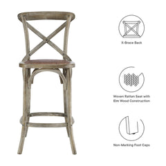 Gear Gray Counter Stool - 19x17.5" - Ornate Home