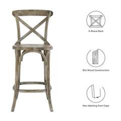 Gear Gray Counter Stool - 19x17.5x39.5" - Ornate Home