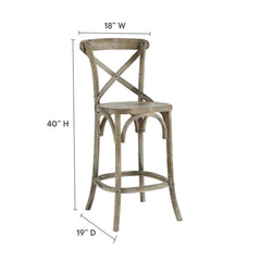 Gear Gray Counter Stool - 19x17.5x39.5" - Ornate Home
