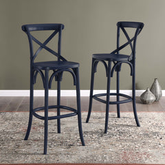 Gear Midnight Blue Bar Stool - 19x17.5x43.5" - Ornate Home