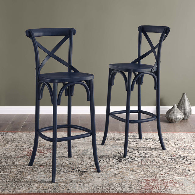 Gear Midnight Blue Bar Stool - 19x17.5x43.5" - Ornate Home