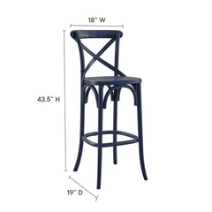 Gear Midnight Blue Bar Stool - 19x17.5x43.5" - Ornate Home
