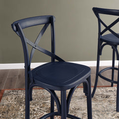 Gear Midnight Blue Bar Stool - 19x17.5x43.5" - Ornate Home