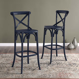 Gear Midnight Blue Bar Stool - 19x17.5x43.5" - Ornate Home