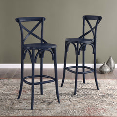 Gear Midnight Blue Bar Stool - 19x17.5x43.5" - Ornate Home